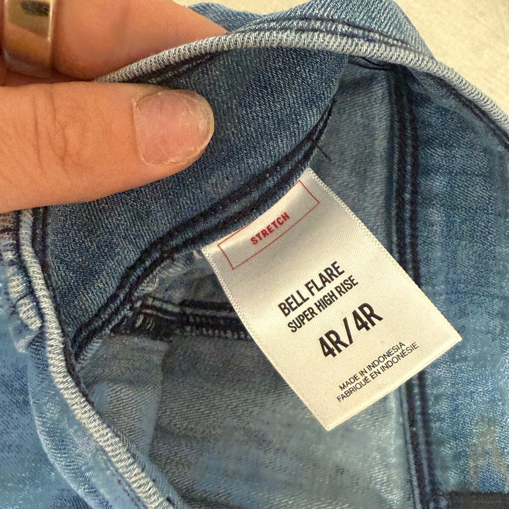 Express Denim Flare Jeans in Blue - Picture 6 of 8